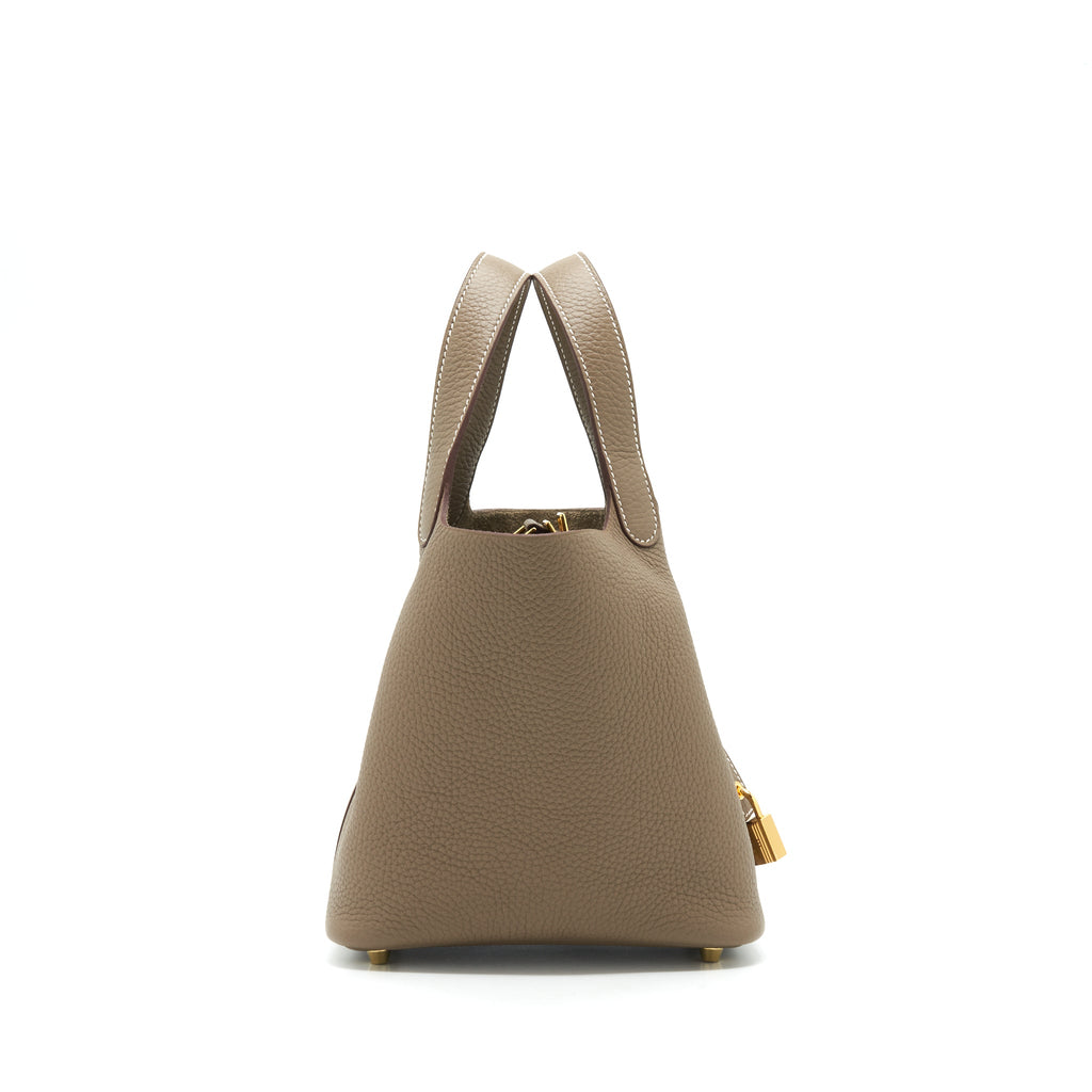 Hermes Picotin 18 Clemence Etoupe GHW
