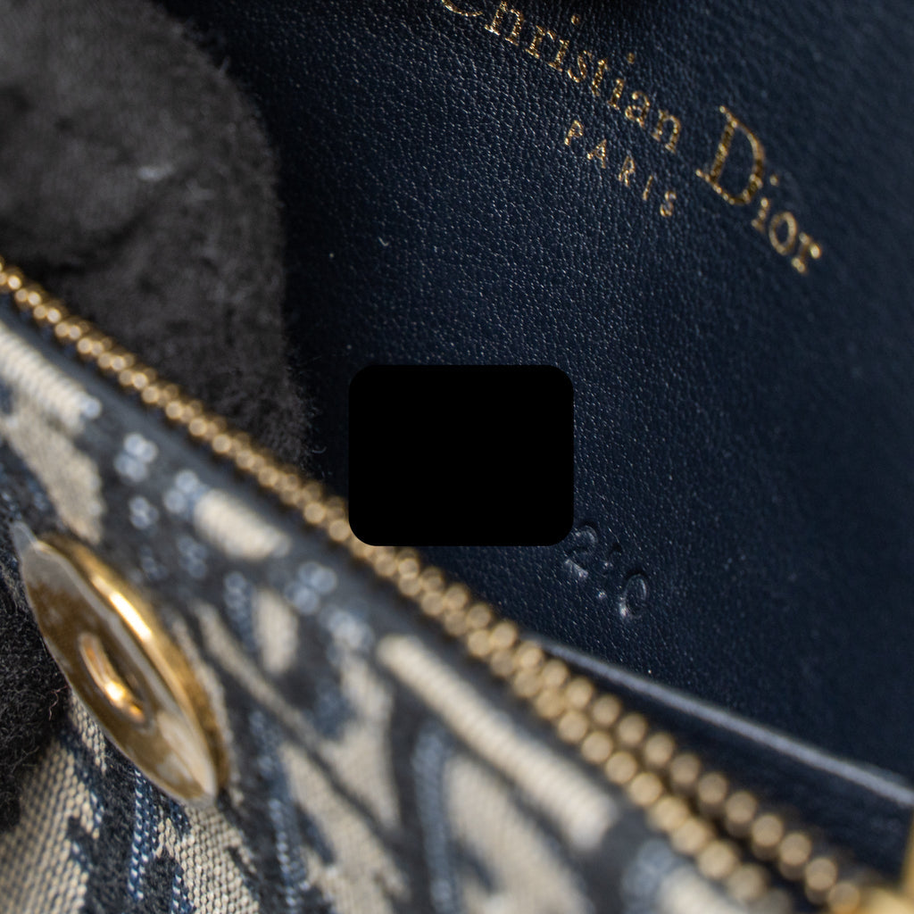 DIOR SADDLE BELT POUCH BLUE OBLIQUE JACQUARD CANVAS GHW