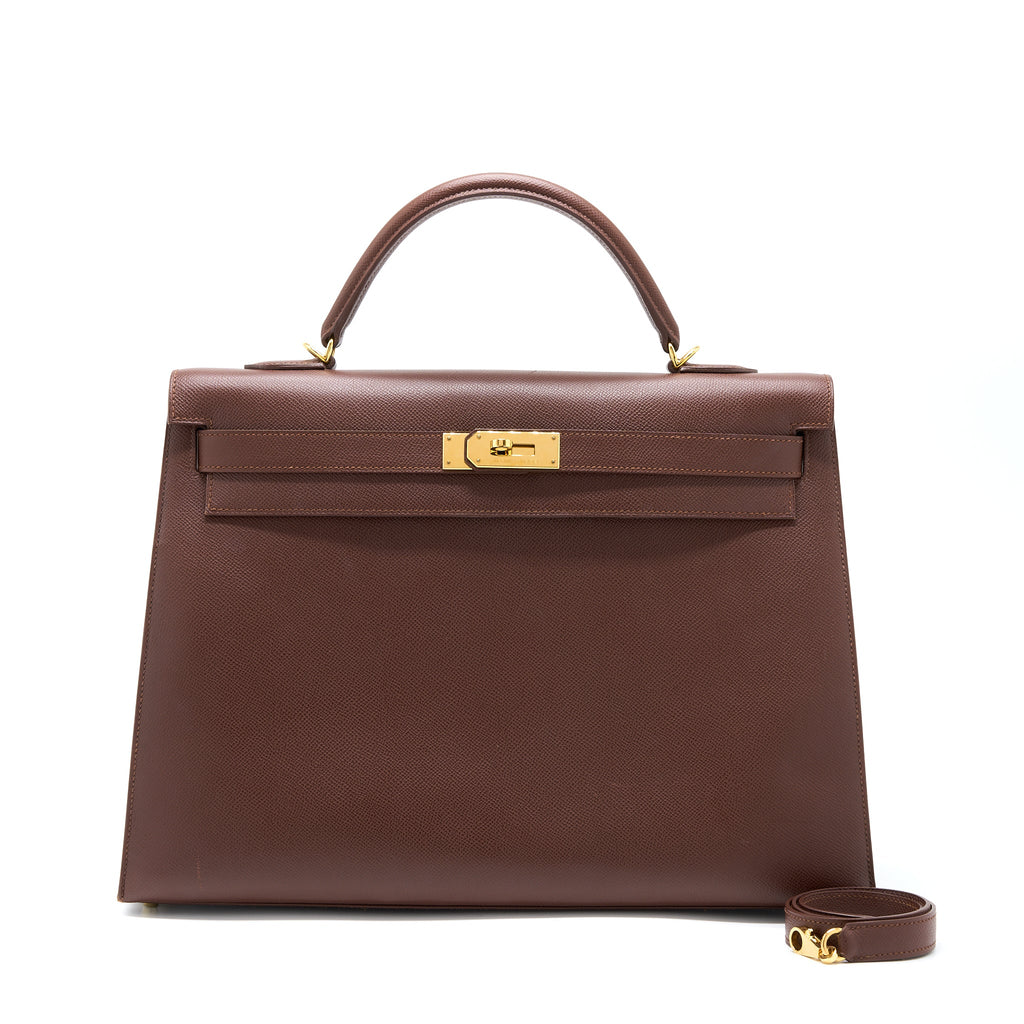 Hermes Kelly 40 Epsom chocolate GHW