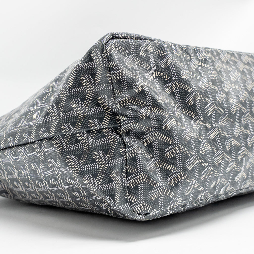 GOYARD SAINT LOUIS PM TOTE GOYARDINE CANVAS/CALFSKIN GREY SHW