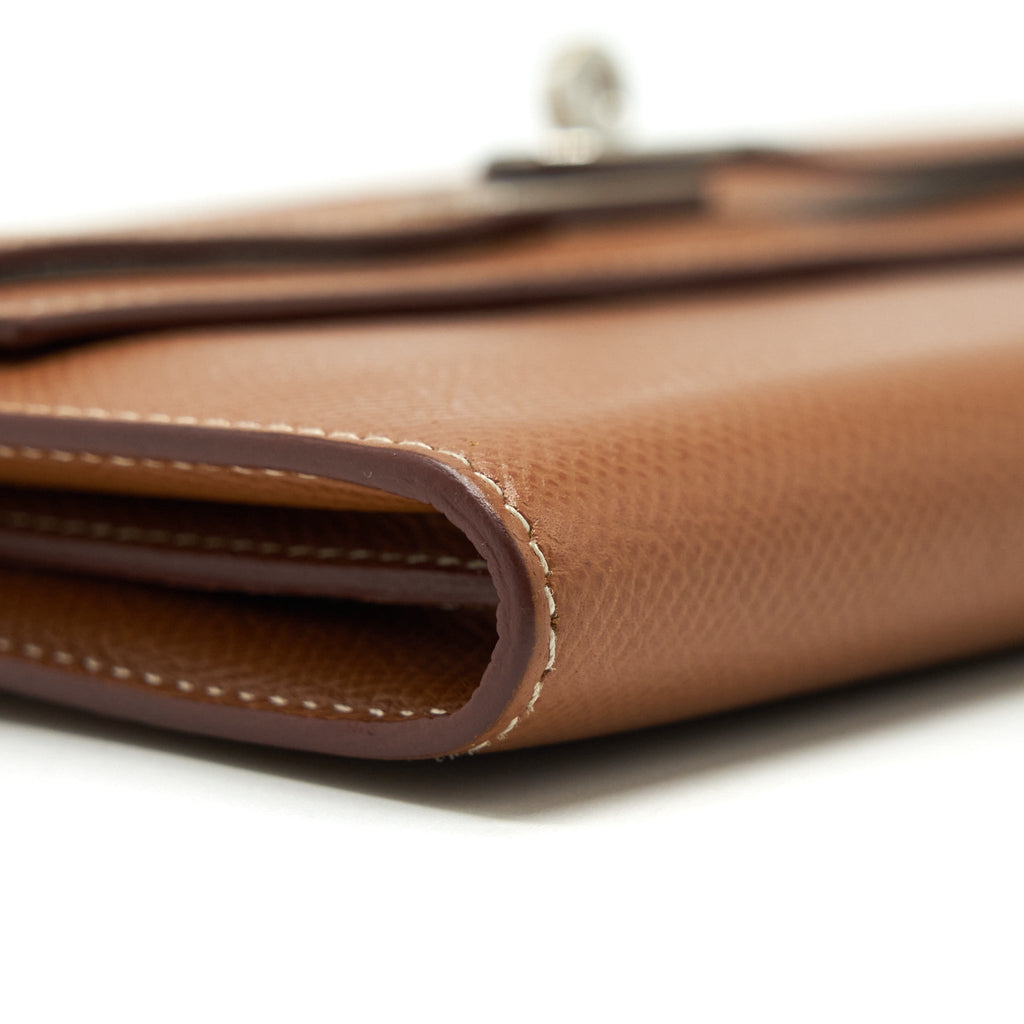 Hermes Kelly Long Wallet Epsom Gold SHW