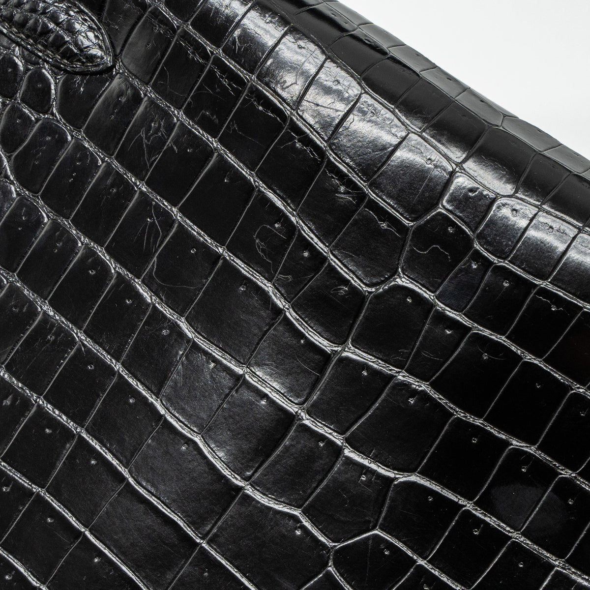 Hermes Kelly 32 Shiny Crocodile Porosus Black GHW Stamp Circle Q