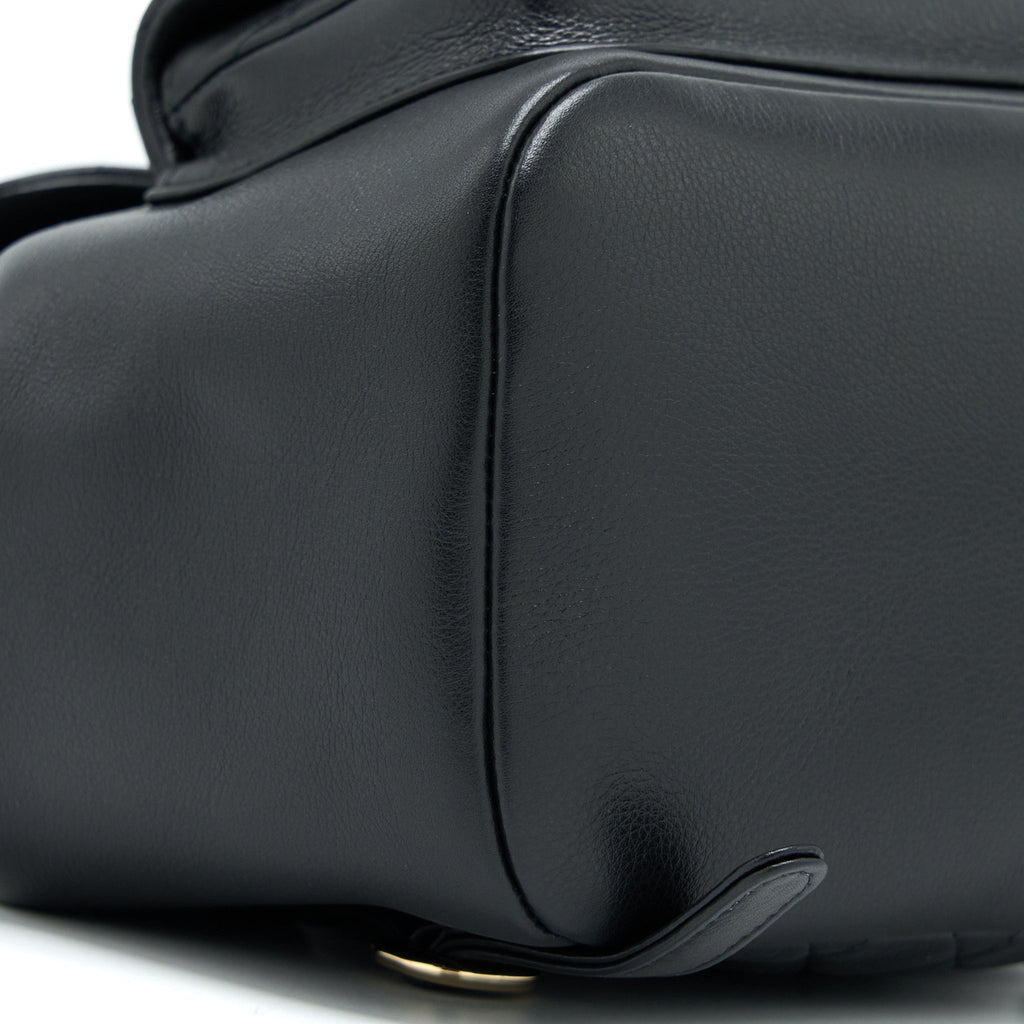 CHANEL 23C LARGE DUMA BACKPACK CALFSKIN BLACK LGHW (MICROCHIP)