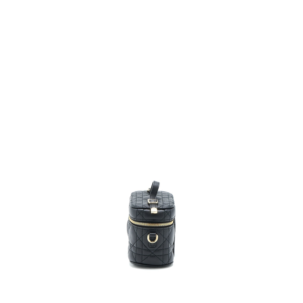 DIOR MICRO LADY DIOR VANITY CASE LAMBSKIN BLACK LGHW