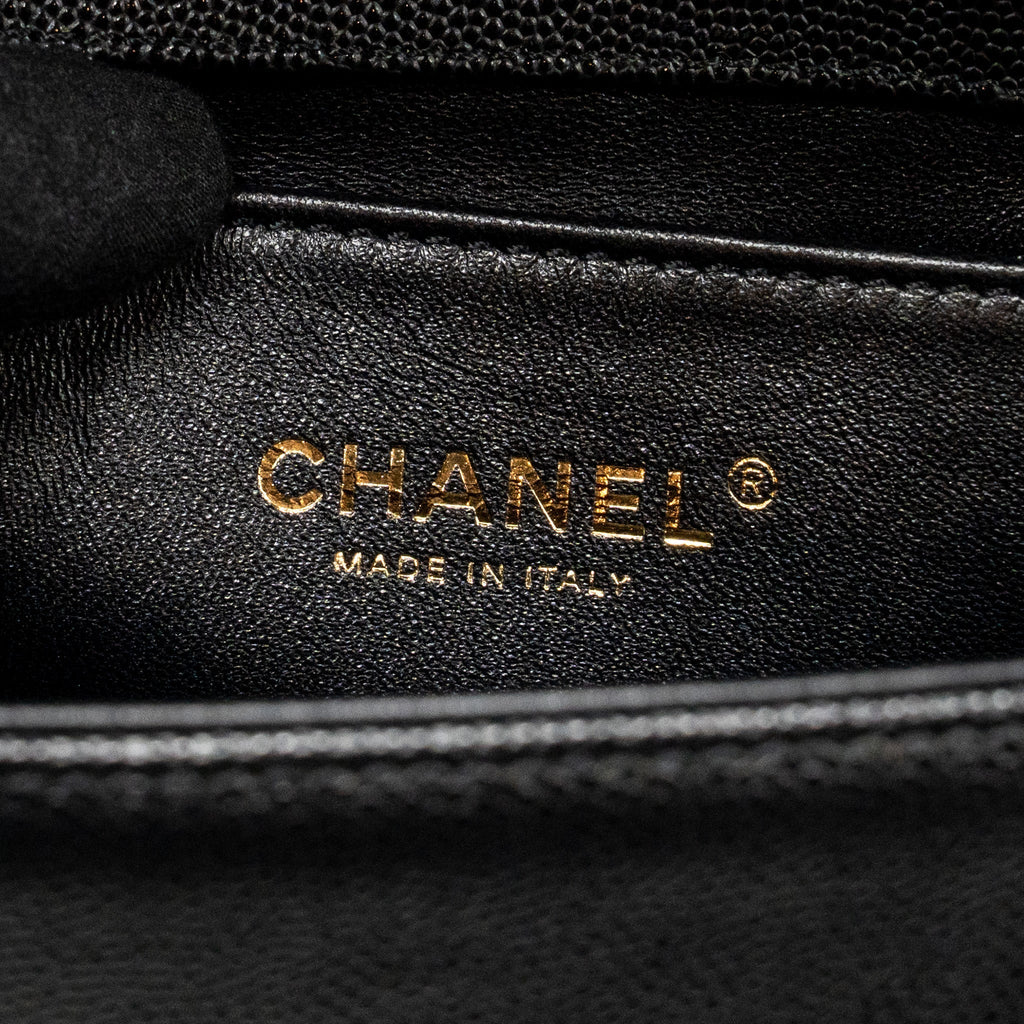 CHANEL MEDIUM BOY BAG CAVIAR BLACK GHW (MICROCHIP)