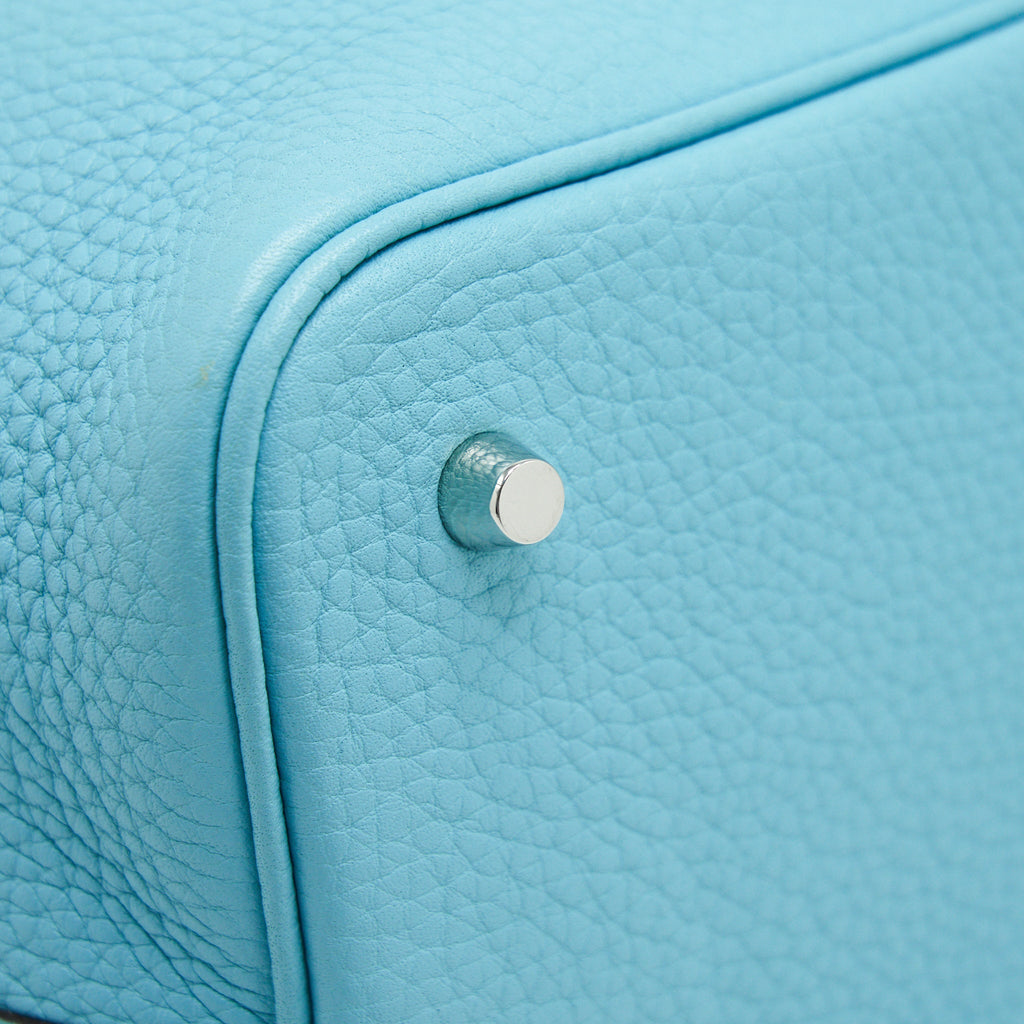 Hermes Picotin 22 Lock Bag Blue Atoll SHW