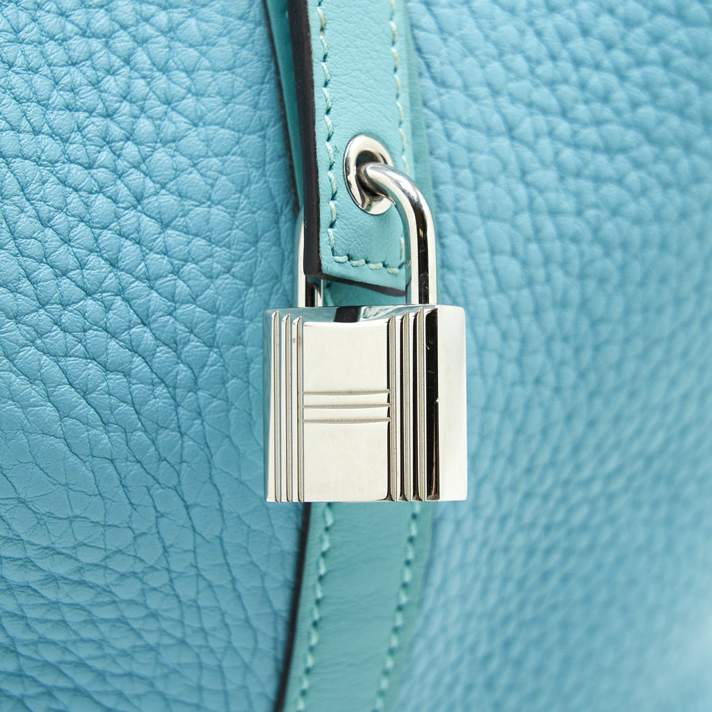 Hermes Picotin 22 Lock Bag Blue Atoll SHW