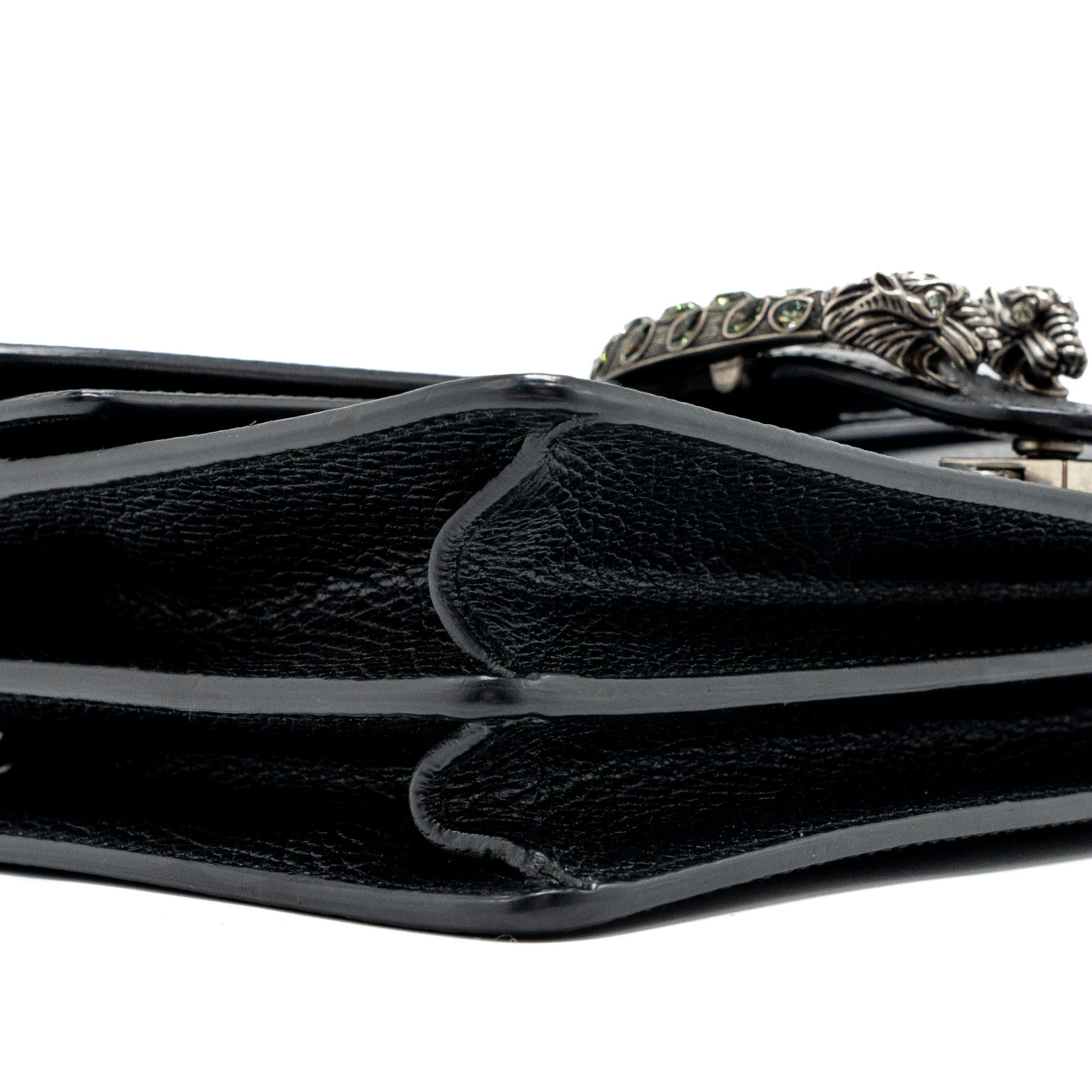 GUCCI DIONYSUS SHOULDER BAG CALFSKIN BLACK RUTHENIUM HARDWARE