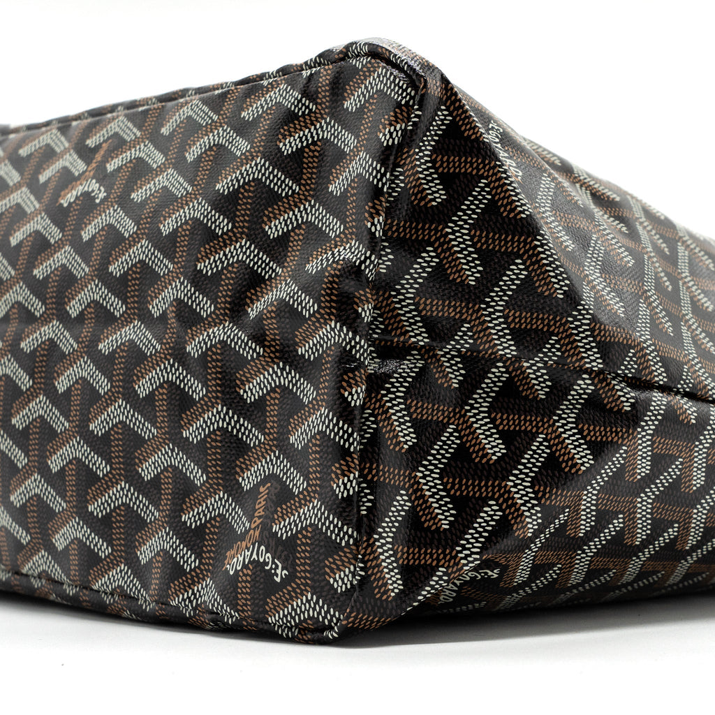 GOYARD SAINT LOUIS PM TOTE CANVAS BLACK/ BROWN SHW