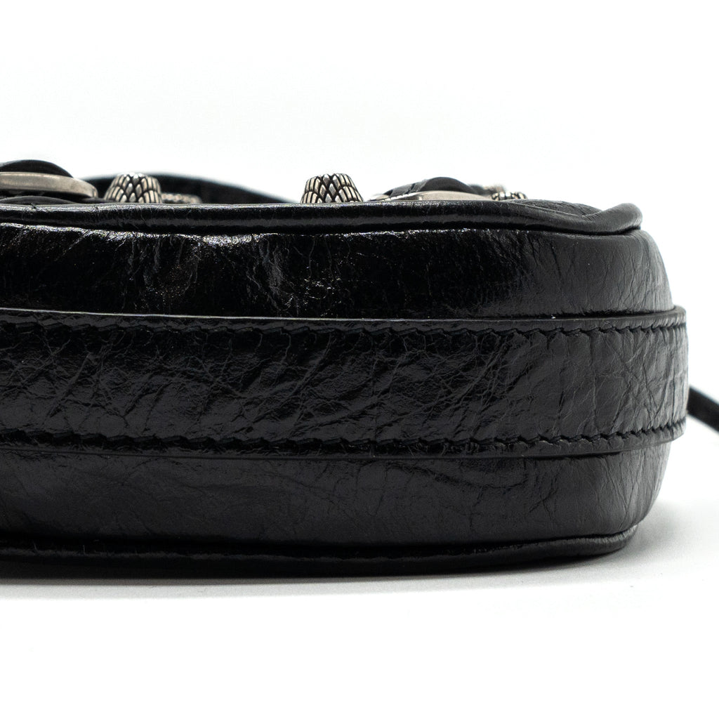 BALENCIAGA LE GAGOLE HEART MINI BAG ARENA LAMBSKIN BLACK RUTHENIUM HARDWARE