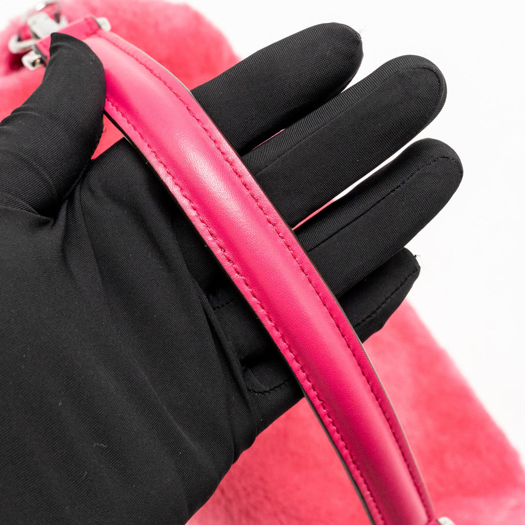 Fendi baguette bag shearling Nappa lambskin Pink SHW