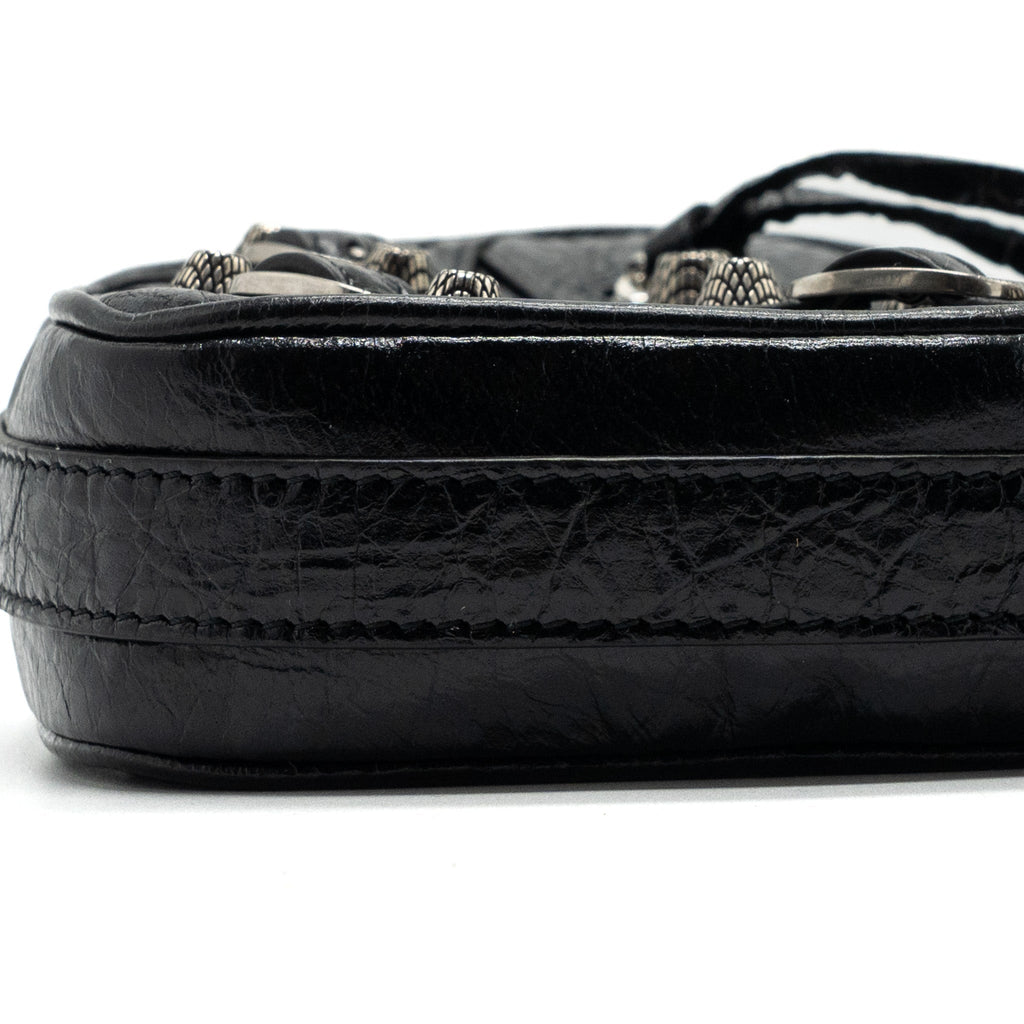 BALENCIAGA LE GAGOLE HEART MINI BAG ARENA LAMBSKIN BLACK RUTHENIUM HARDWARE