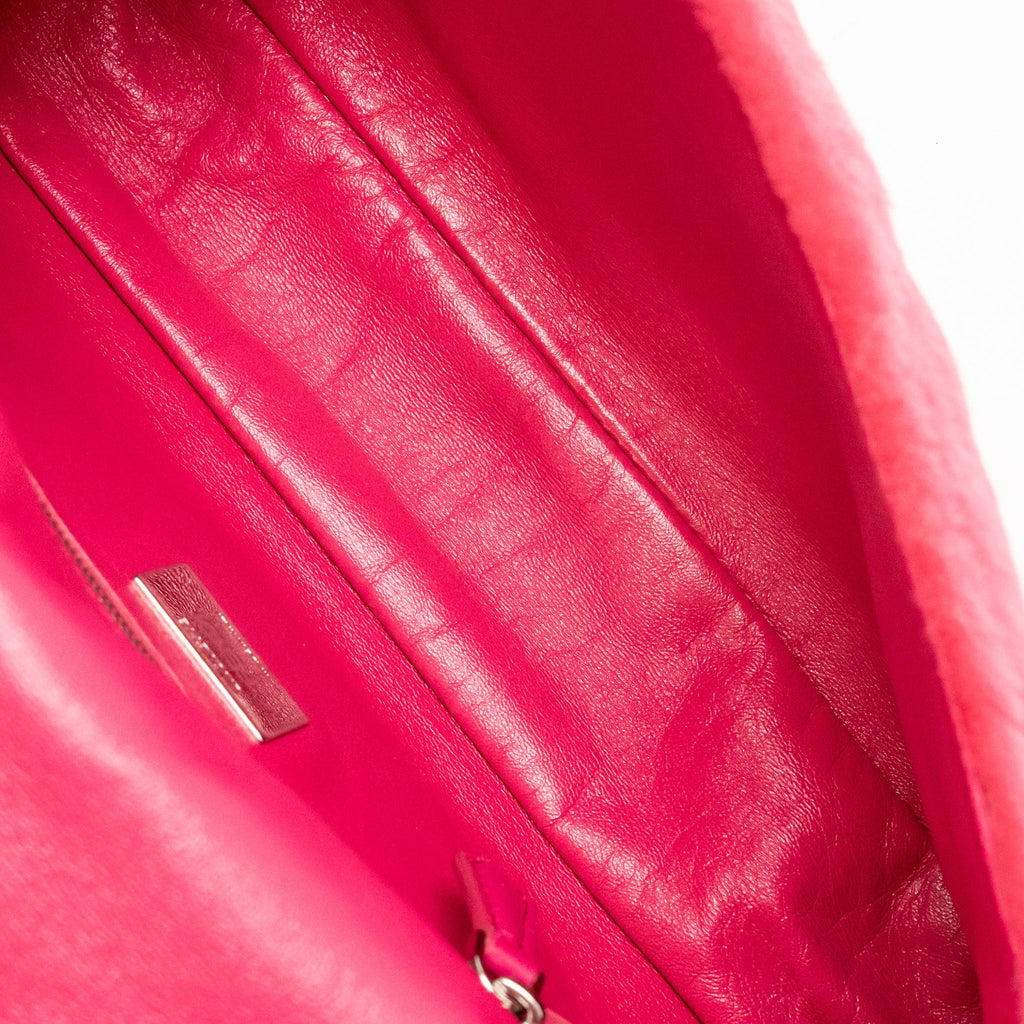 Fendi baguette bag shearling Nappa lambskin Pink SHW