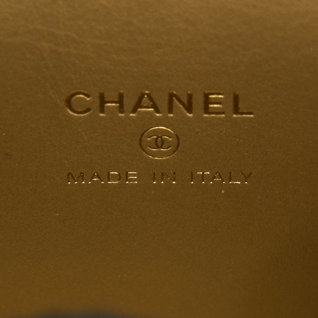 CHANEL 22S PEARL CRUSH MINI VANITY WITH CHAIN LAMBSKIN BLACK GHW