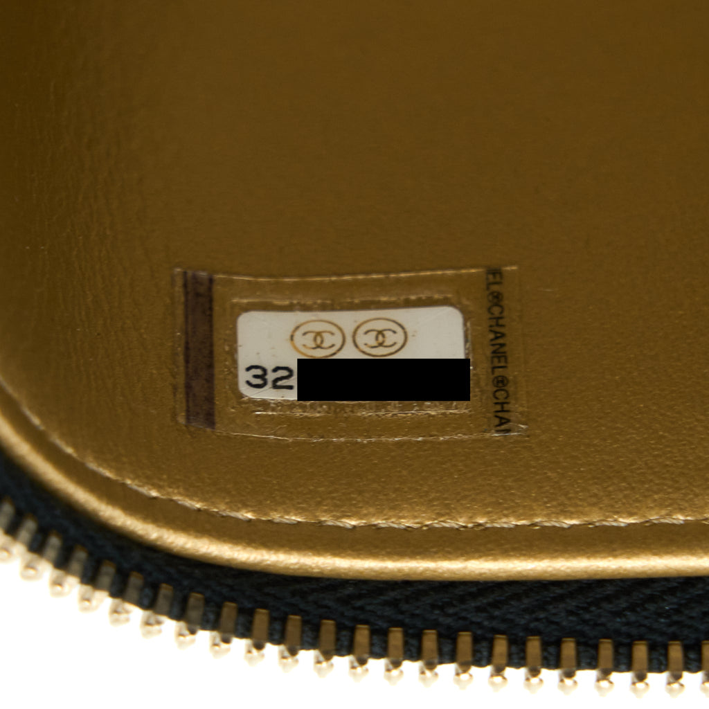 CHANEL 22S PEARL CRUSH MINI VANITY WITH CHAIN LAMBSKIN BLACK GHW