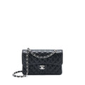CHANEL SMALL CLASSIC DOUBLE FLAP BAG CAVIAR BLACK SHW(MICROCHIP)