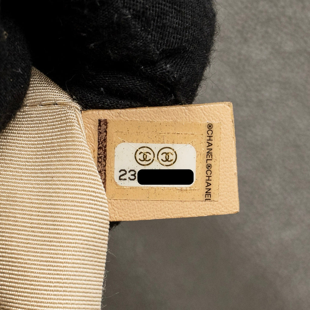 Chanel Top Handle Label Click Flap Bag Grained Calfskin Khaki LGHW