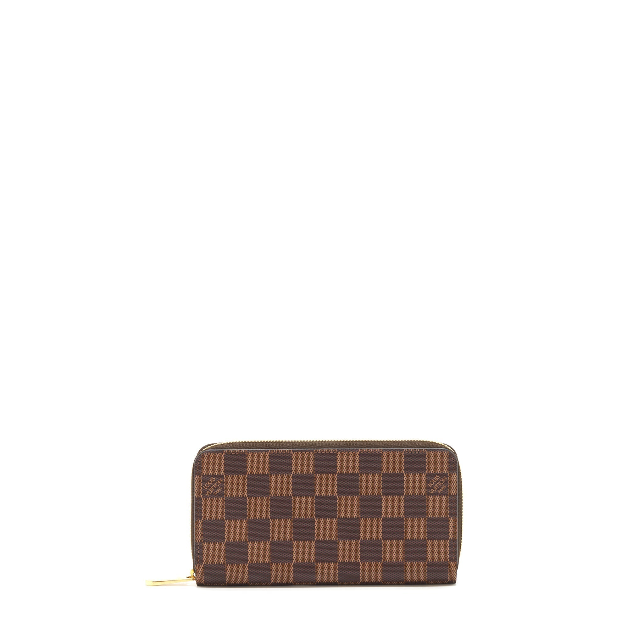 LOUIS VUITTON ZIPPY WALLET DAMIER EBENE CANVAS / ROSE BALLERINE