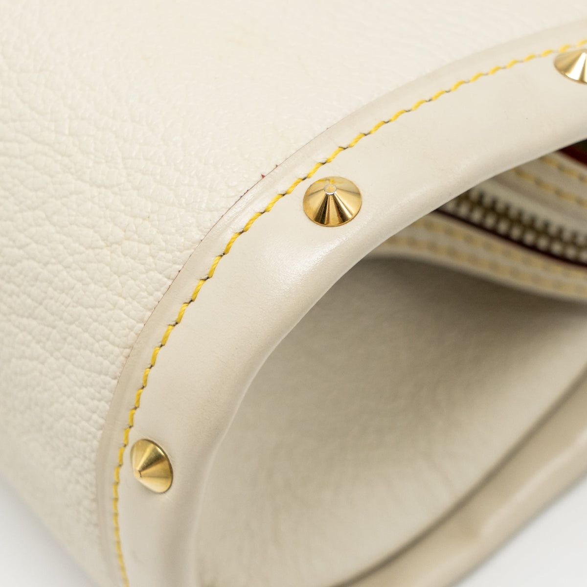 LOUIS VUITTON VINTAGE SUHALI L’EPANOUI PM LEATHER WHITE GHW