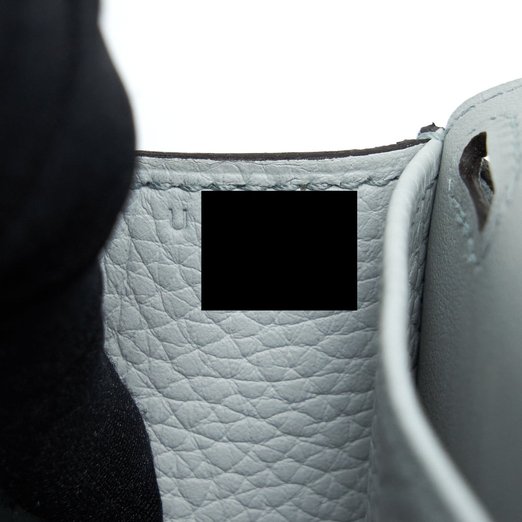 HERMES HALZAN 25 CLEMENCE BLUE PALE SHW