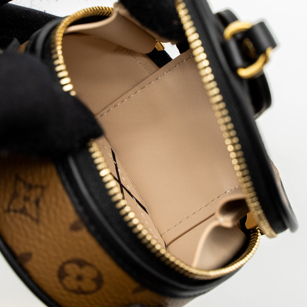 LOUIS VUITTON CHAPEAU NECKLACE/CHAIN BAG MONOGRAM REVERSE CANVAS BLACK GHW