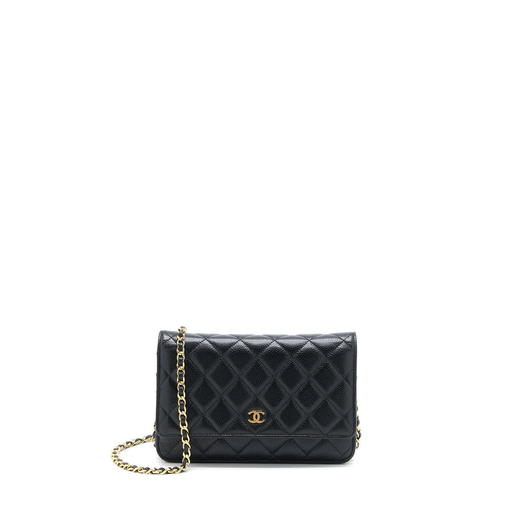 CHANEL CLASSIC WALLET ON CHAIN CAVIAR BLACK GHW