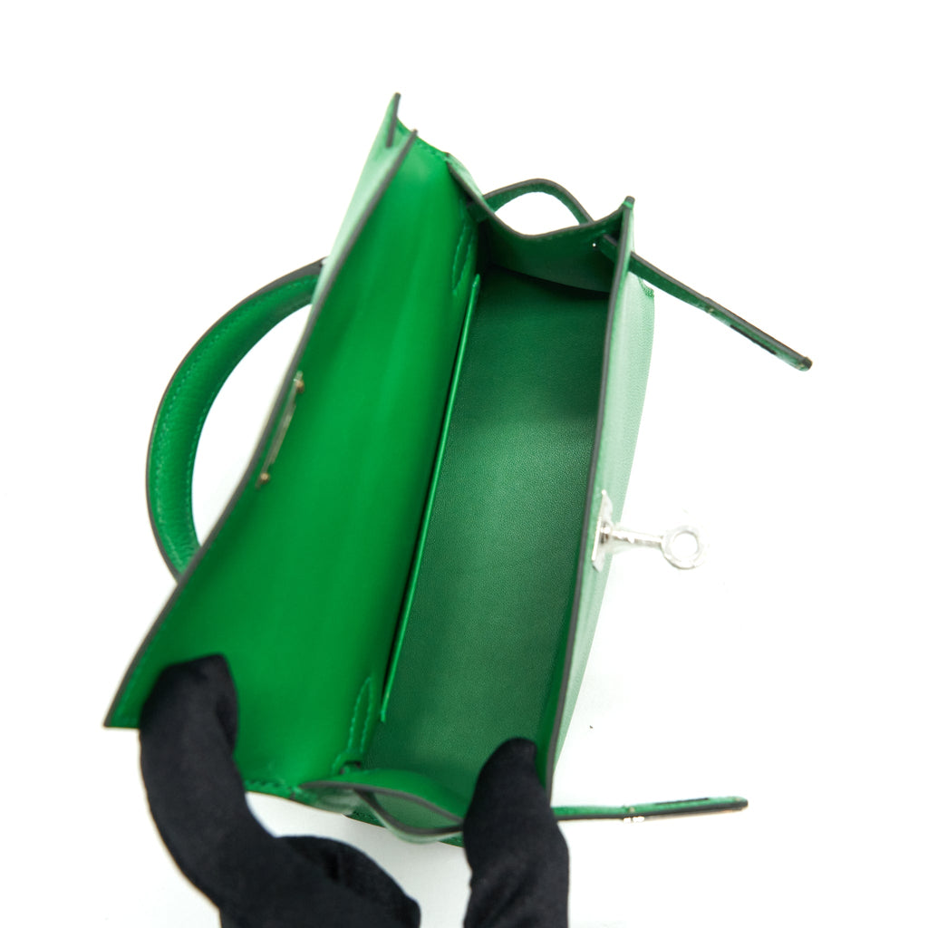 Hermes Mini Kelly 20cm Chevre 1K Bambou SHW