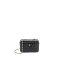 CHANEL LONG VANITY WITH CHAIN LAMBSKIN BLACK LGHW