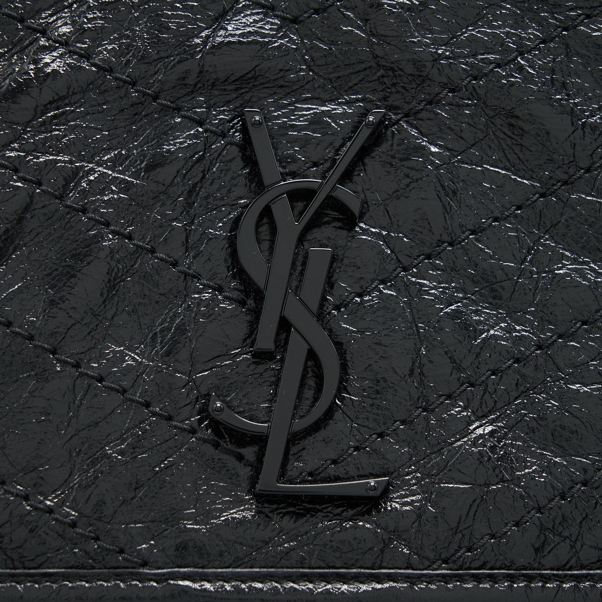 SAINT LAURENT NIKI LARGE BAG IN BLACK AND BLACK HARDWARE
