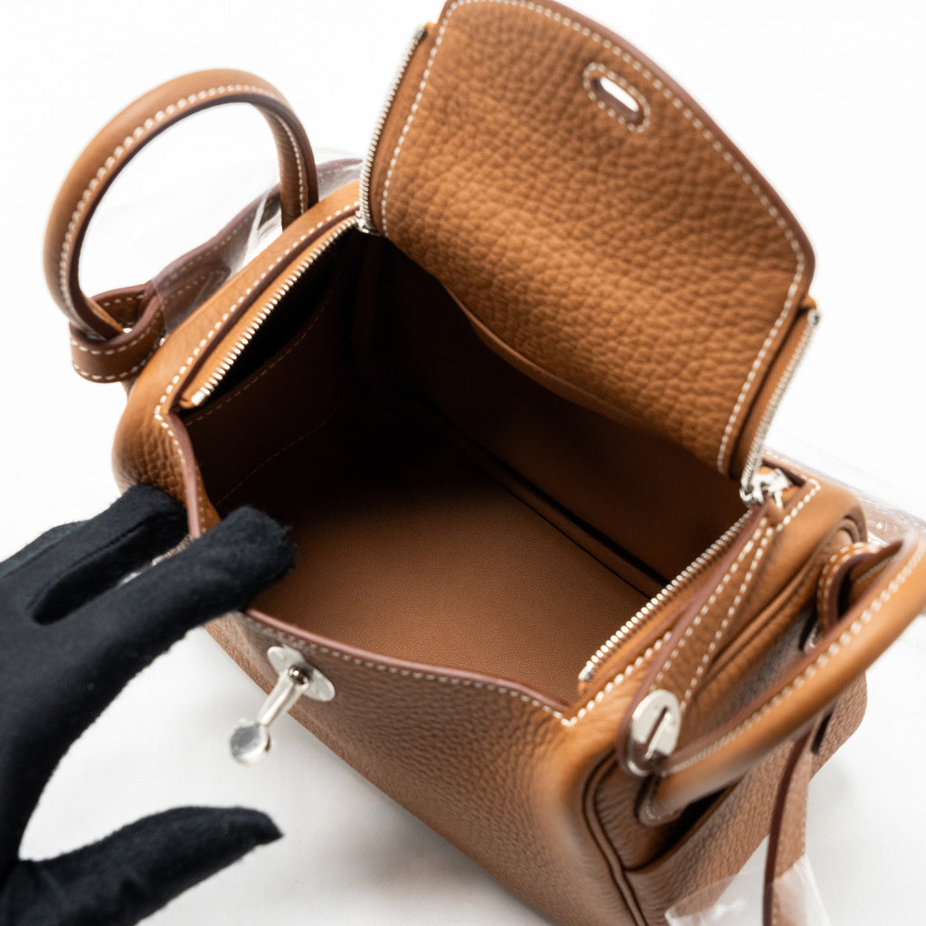HERMES MINI LINDY CLEMENCE GOLD SHW