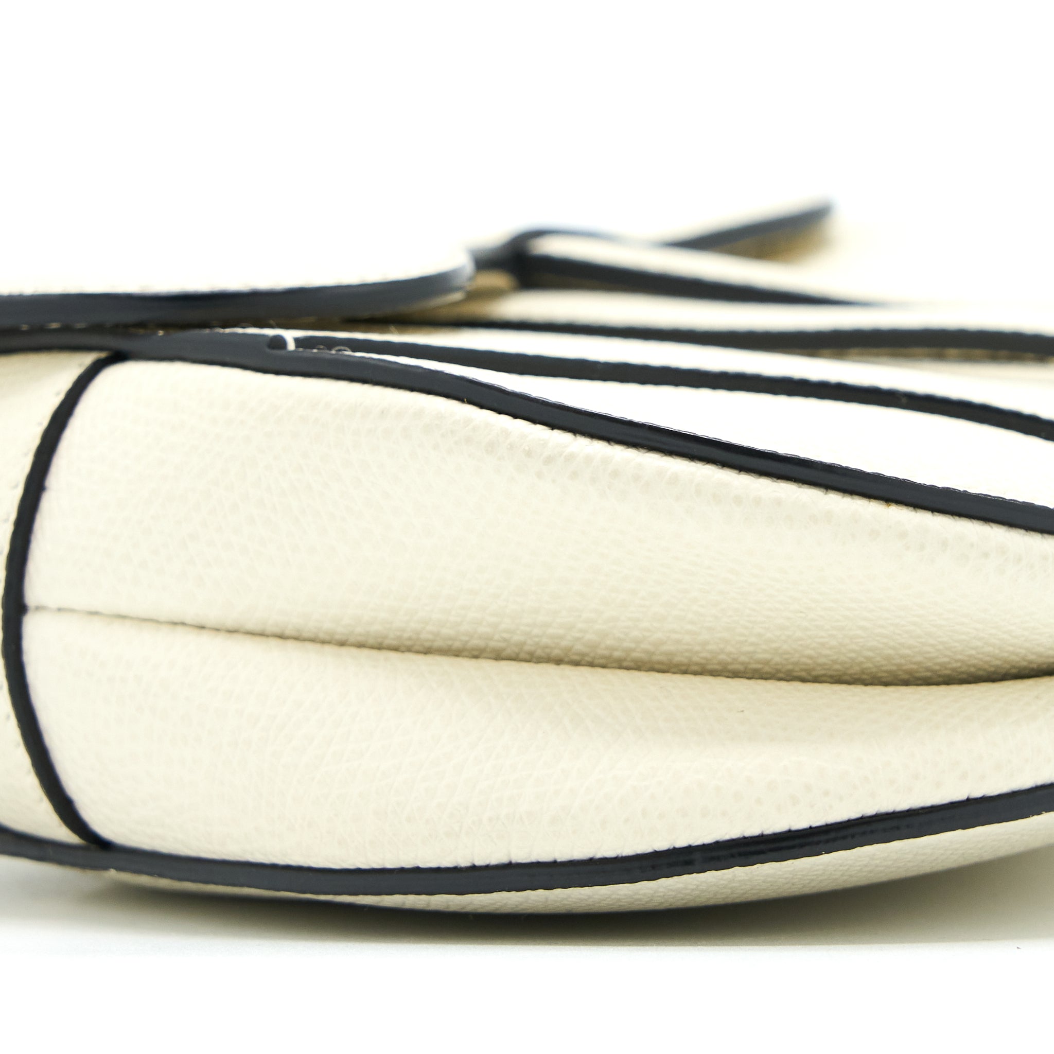 DIOR MINI SADDLE BAG GRAINED CALFSKIN WHITE GHW