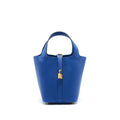 HERMES PICOTIN 18 LOCK BAG BLUE FRANCE GHW