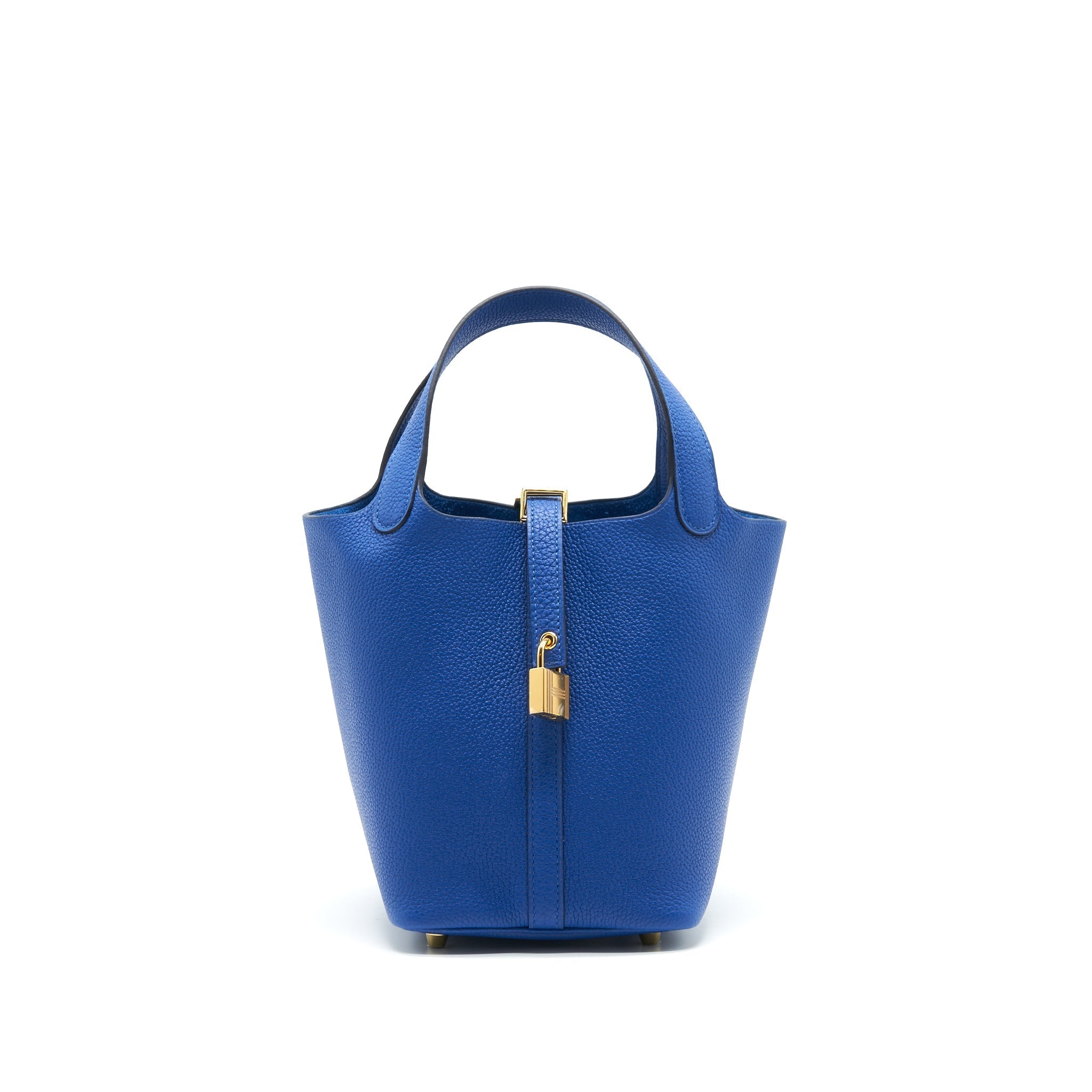 HERMES PICOTIN 18 LOCK BAG BLUE FRANCE GHW