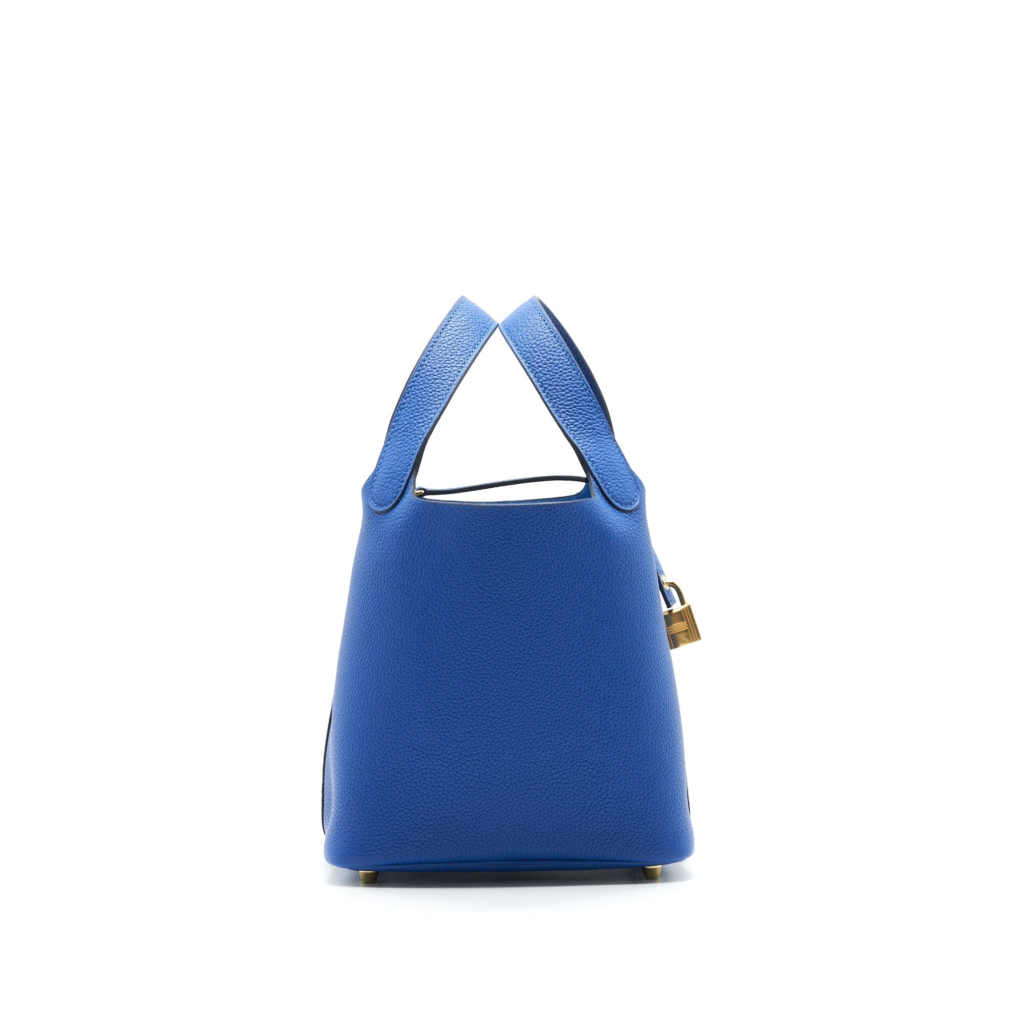 HERMES PICOTIN 18 LOCK BAG BLUE FRANCE GHW