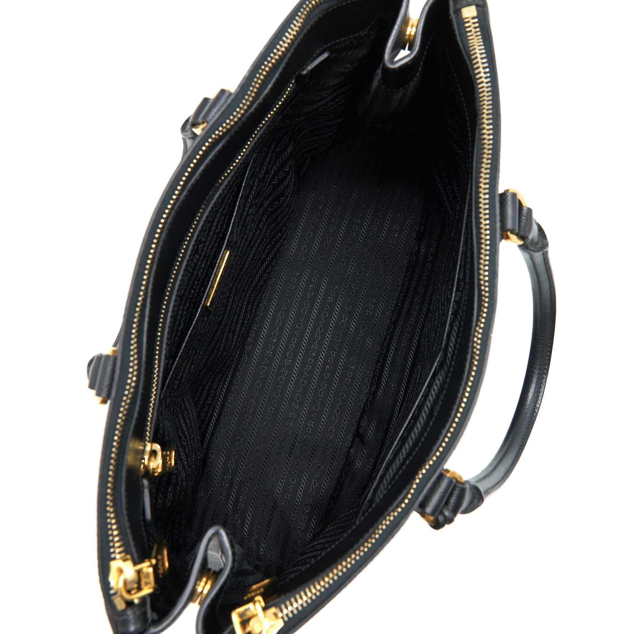 PRADA SAFFIANO LARGE TOTE BAG BLACK GHW