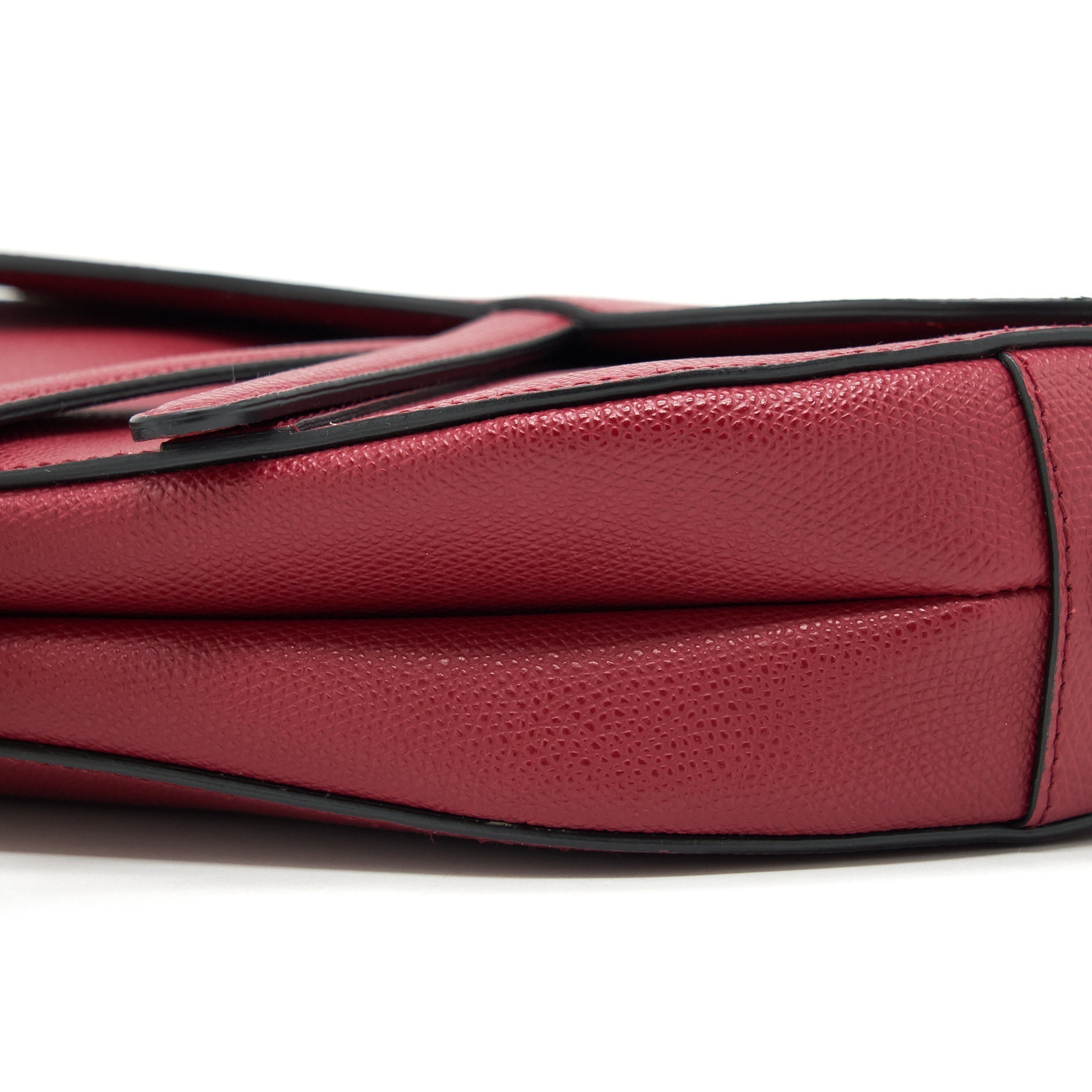 DIOR MEDIUM SADDLE BAG GRAINED CALFSKIN DARK RED GHW