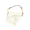 DIOR MINI SADDLE BAG GRAINED CALFSKIN WHITE GHW