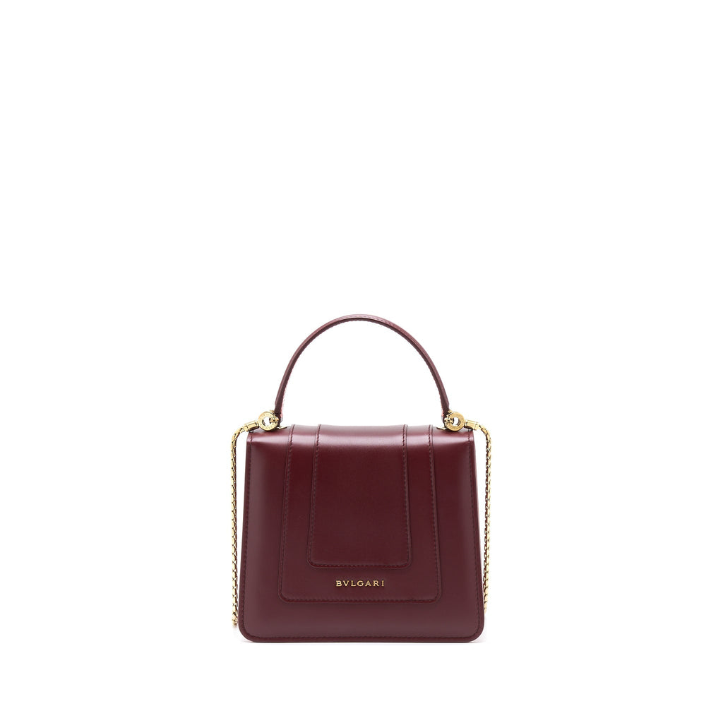 BVLGARI SERPENTI FOREVER TOP HANDLE BAG CALFSKIN RED