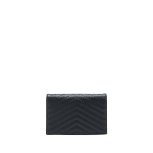 SAINT LAURENT/YSL ENVELOP CHAIN WALLET CAVIAR BLACK GHW