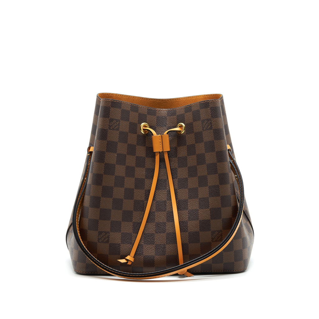 LOUIS VUITTON NEO NOE IN DAMIER EBENE/YELLOW