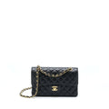 CHANEL SMALL CLASSIC FLAP BAG CAVIAR BLACK GHW(MICROCHIP)