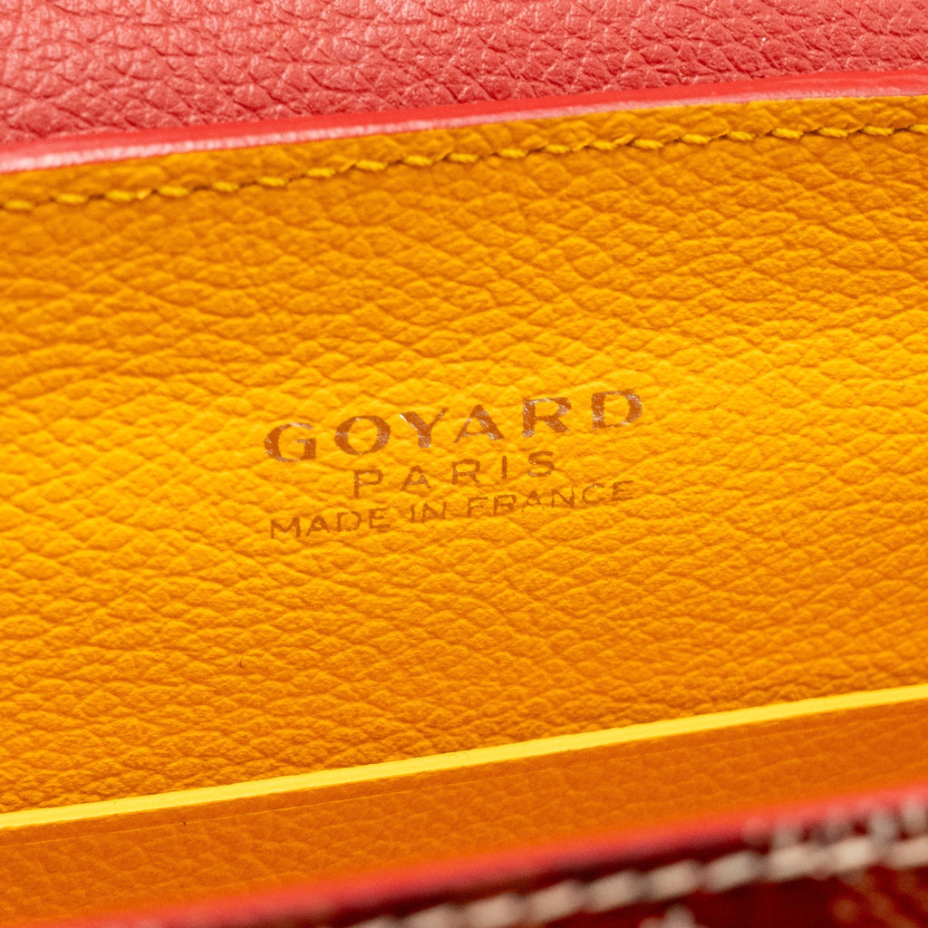 GOYARD MINI SAIGON SOUPLE BAG GOYARDINE CANVAS/CALFSKIN RED SHW