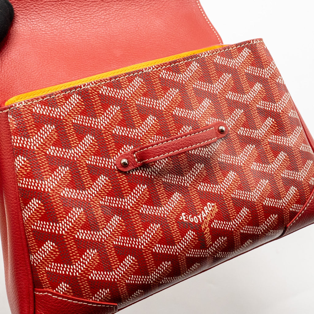 GOYARD MINI SAIGON SOUPLE BAG GOYARDINE CANVAS/CALFSKIN RED SHW