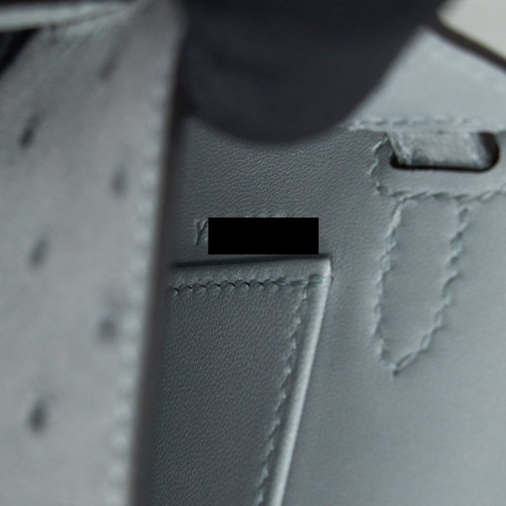 Hermes mini Kelly Ⅱ Ostrich Blue Glacier GHW
