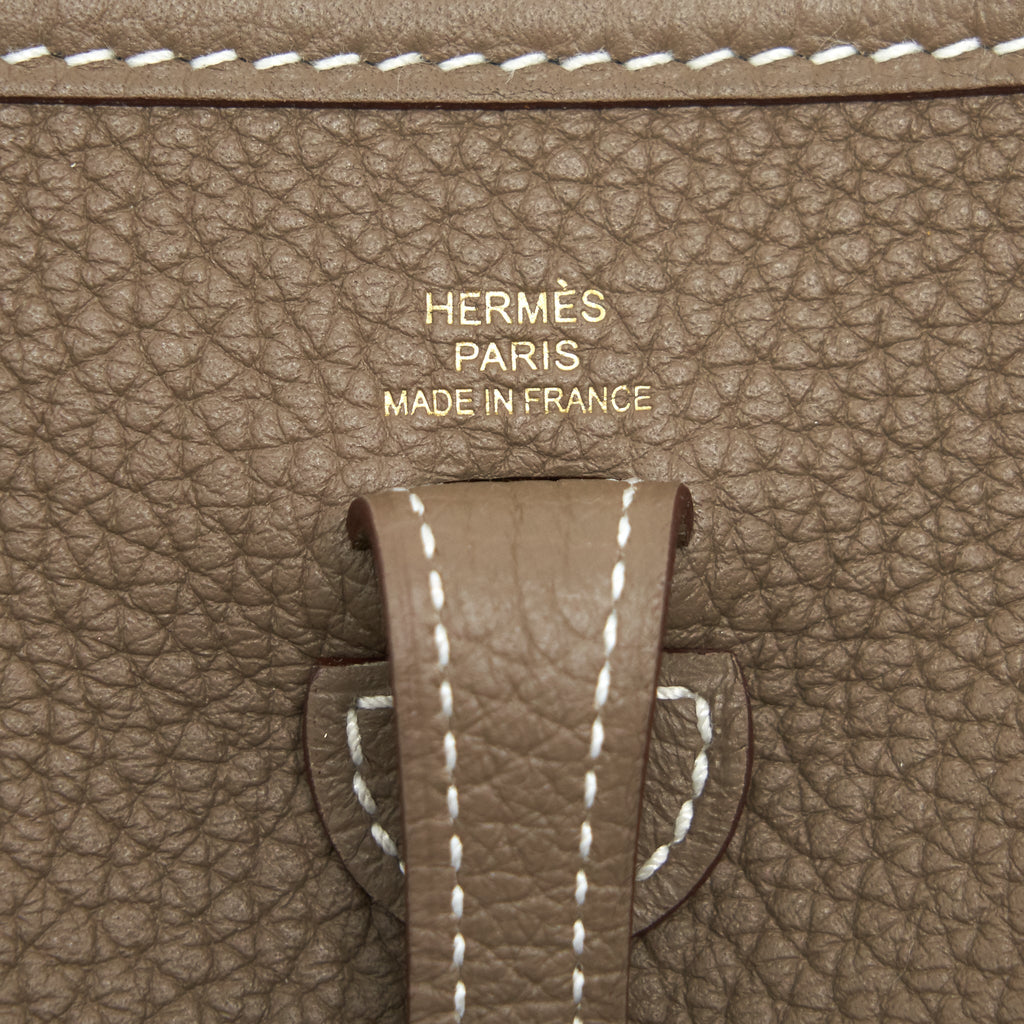 Hermes Mini Evelyne Etoupe GHW