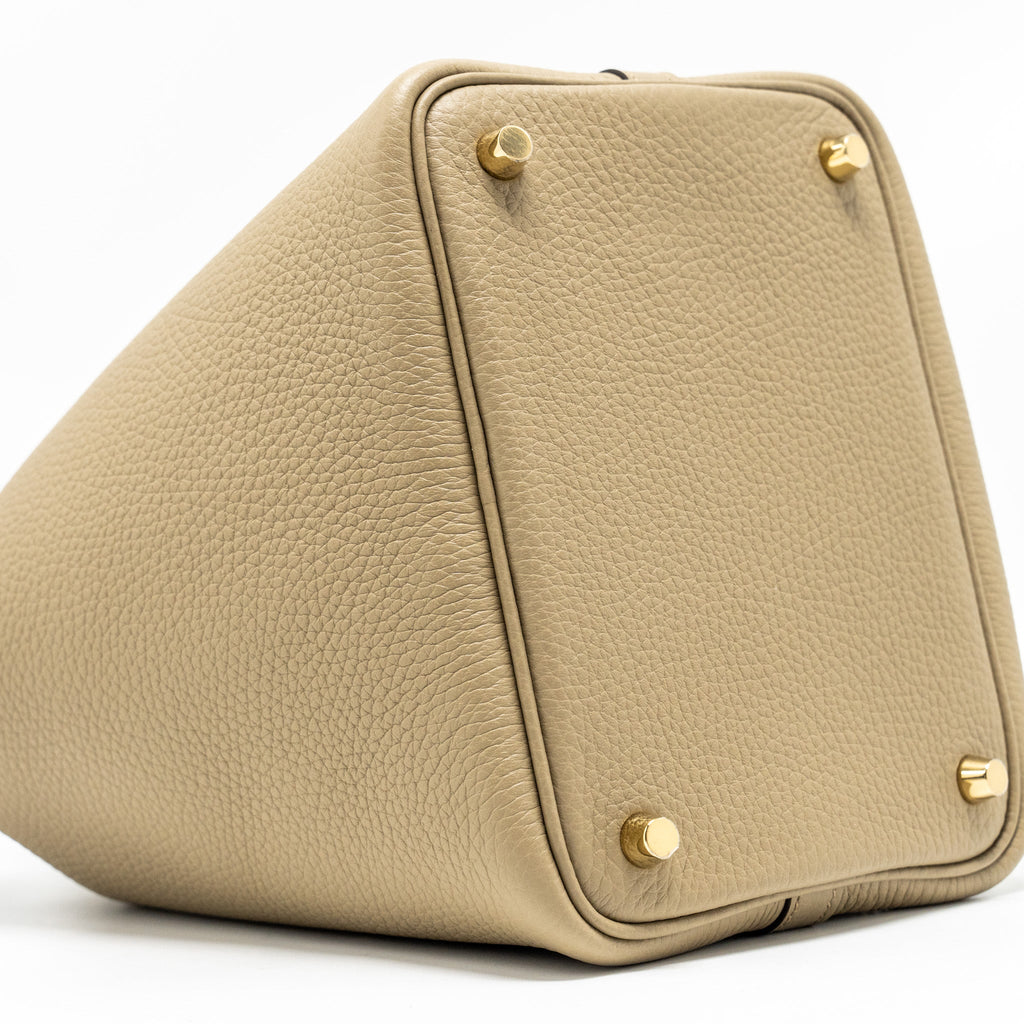 HERMES PICOTIN 18 LOCK BAG CLEMENCE BEIGE MARFA GHW