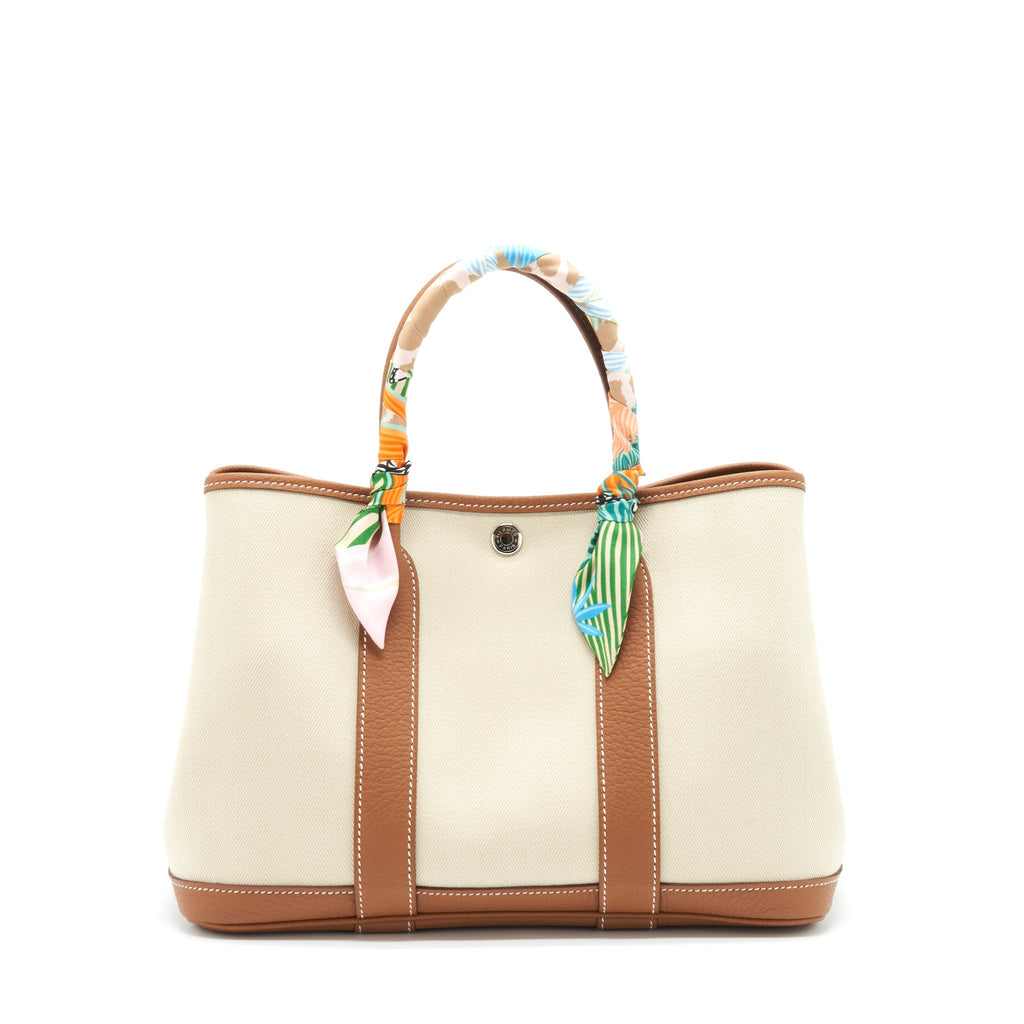 HERMES GARDEN PARTY 30 CANVAS GOLD
