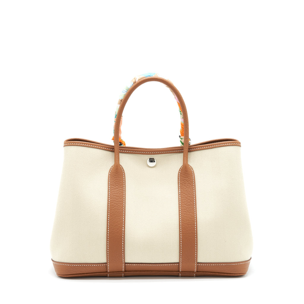 HERMES GARDEN PARTY 30 CANVAS GOLD