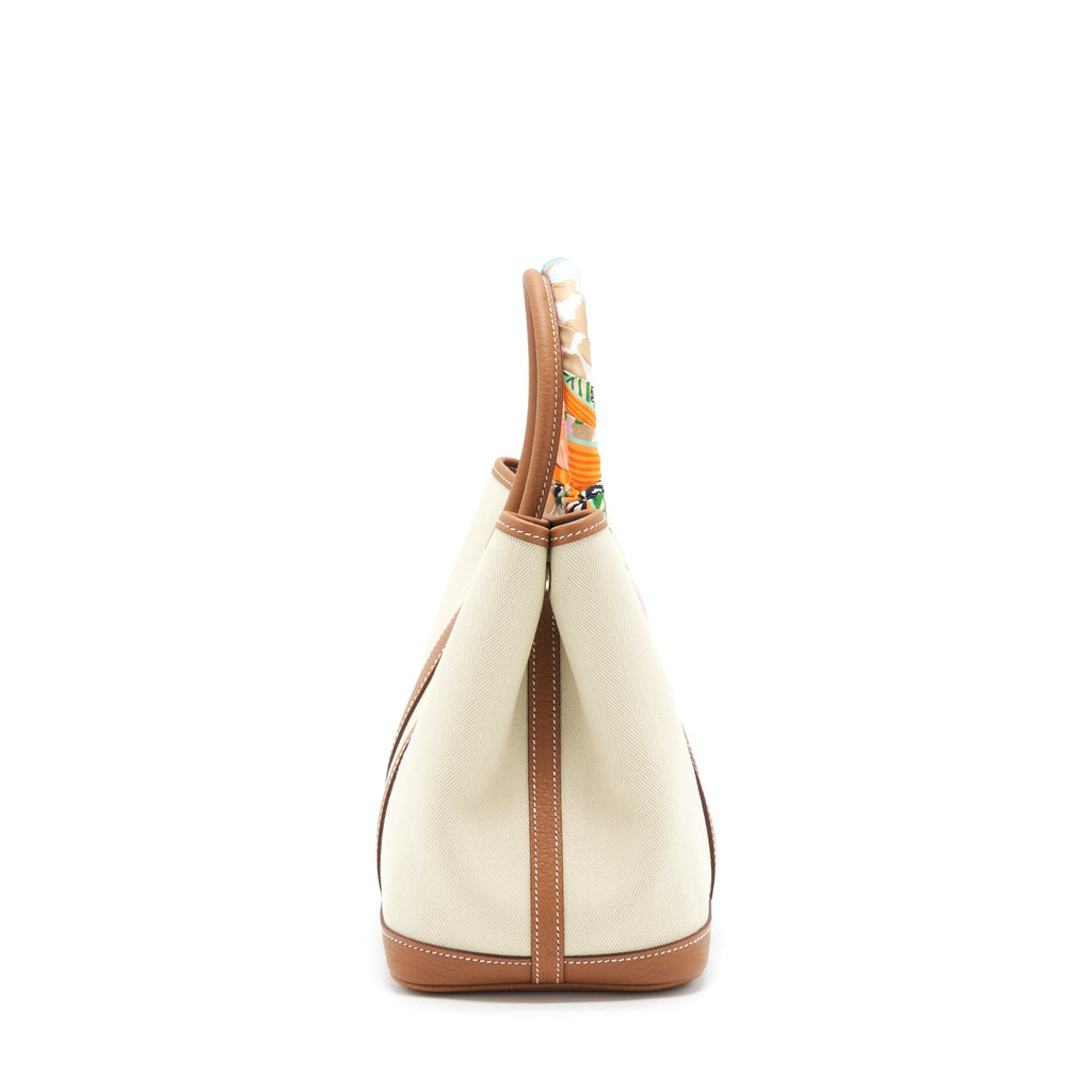 HERMES GARDEN PARTY 30 CANVAS GOLD