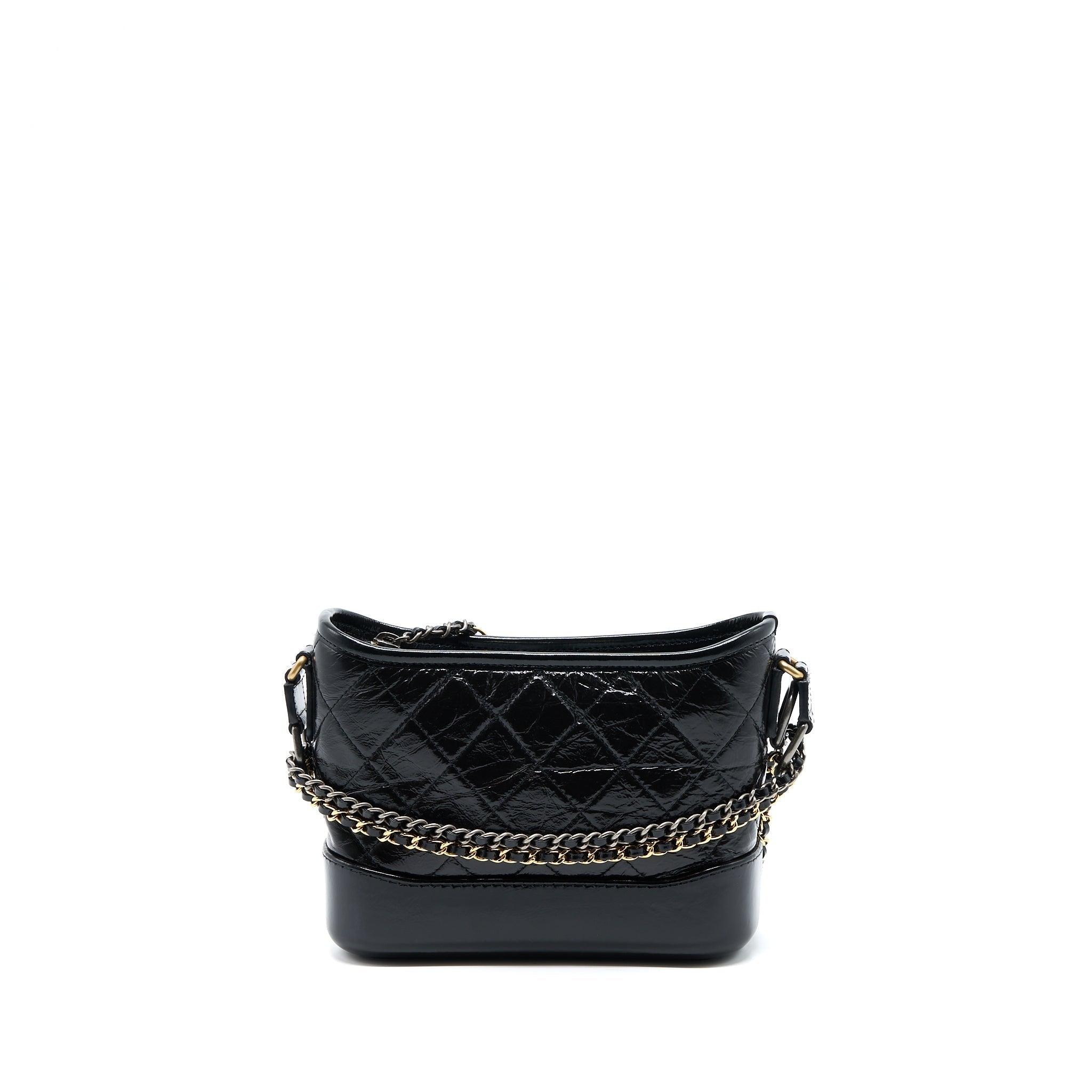 CHANEL SMALL GABRIELLE HOBO BAG SHINY CALFSKIN BLACK MULTICOLOUR HARDWARE